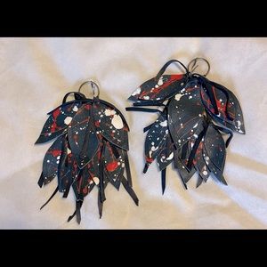 Women's Hand Painted Leather Earrings
